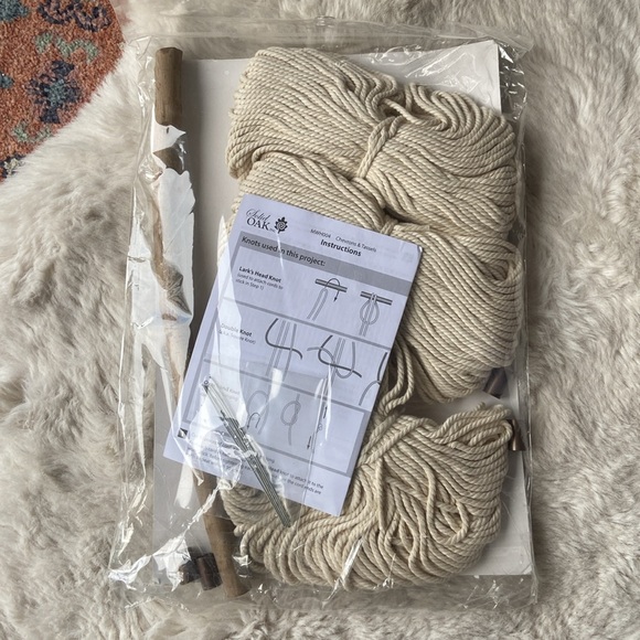 Learn to make macrame wall hanging kit craft cording Solid Oak brand handmade - Picture 11 of 11